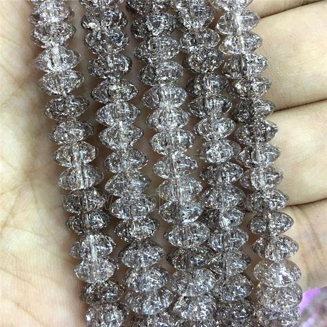 smoky Crackle Crystal Glass bicone beads