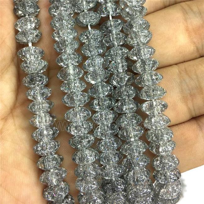 gray Crackle Crystal Glass bicone beads