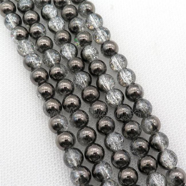 round Crackle Crystal Glass Beads