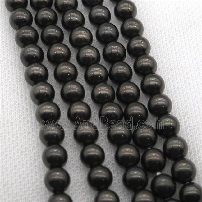 round black Crystal Glass Beads