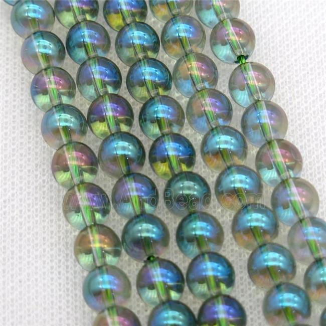 round Crystal Glass Beads, green
