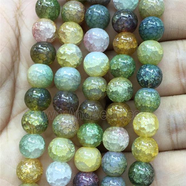 Crackle Glass round Beads