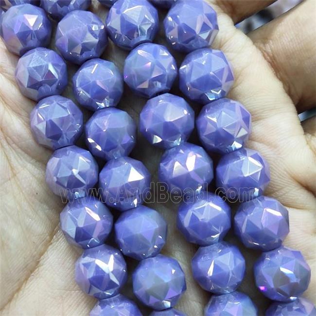 purple Jadeite Glass Beads, faceted round