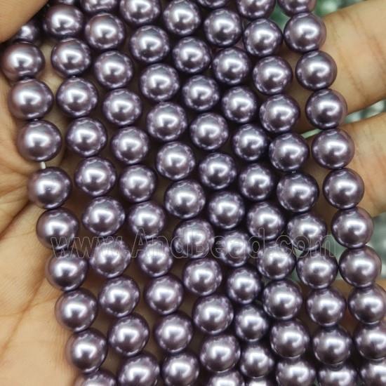 darkgray Pearlized Glass Beads, round