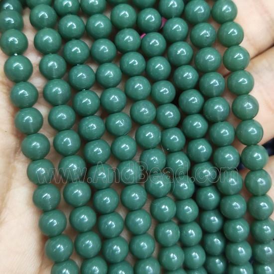 green fire Lacquered Glass Beads, round