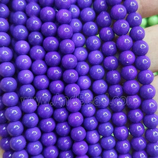 lavender fire Lacquered Glass Beads, round