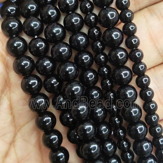 black fire Lacquered Glass Beads, round