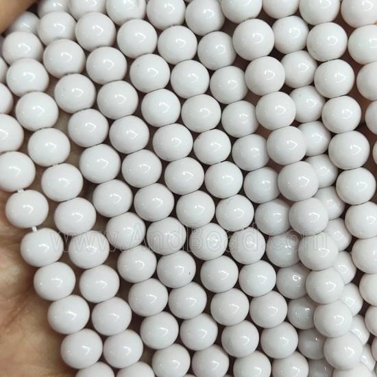 white fire Lacquered Glass Beads, round