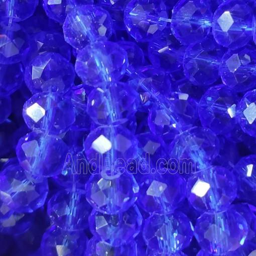 Royalblue Chinese Crystal Glass Beads Faceted Rondelle