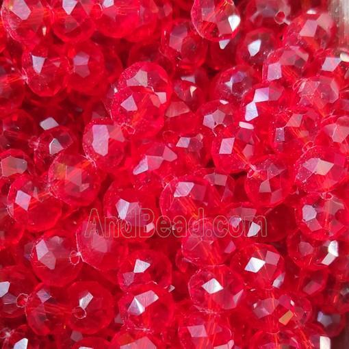 Red Chinese Crystal Glass Beads Faceted Rondelle