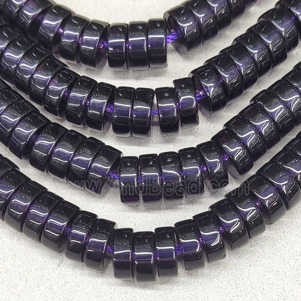 DarkPurple Crystal Glass Heishi Spacer Beads