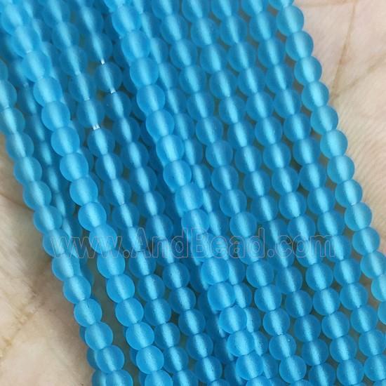 Blue Glass Seed Beads Round Matte