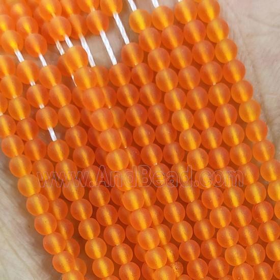 Orange Glass Seed Beads Round Matte