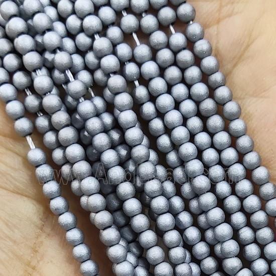 Silver Glass Seed Beads Round Matte