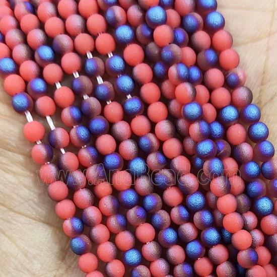 RedBlue Glass Seed Beads Round Matte