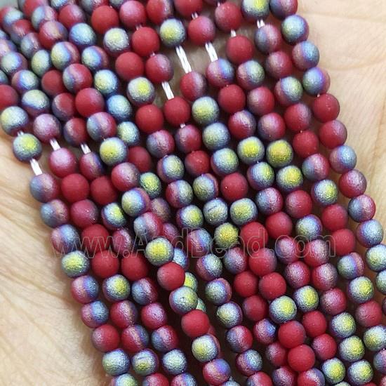 Red Glass Seed Beads Round Matte
