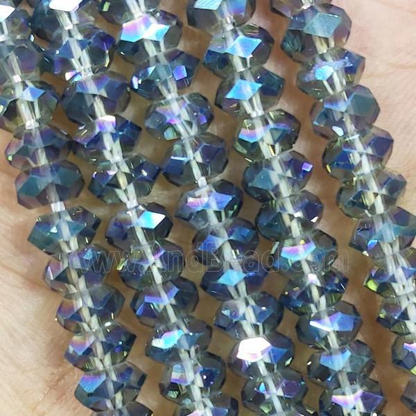 BlueRainbow Crystal Glass Beads Faceted Rondelle