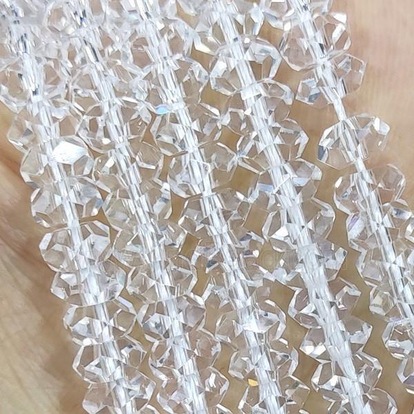 Clear Crystal Glass Beads Faceted Rondelle