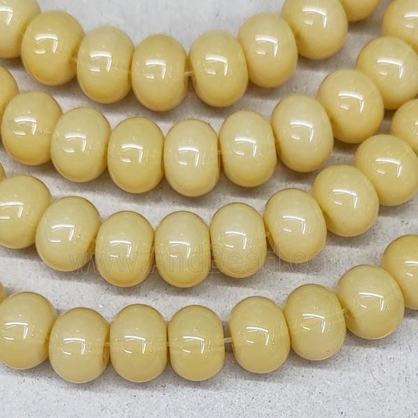 Jadeite Glass Rondelle Beads