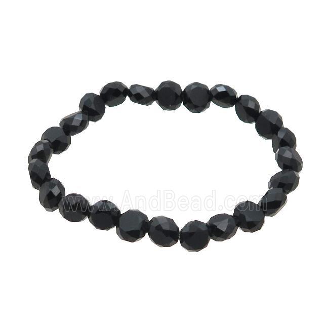 Black Crystal Glass Bracelet Stretchy