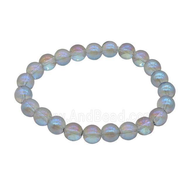 Grayblue Crystal Glass Bracelet Stretchy