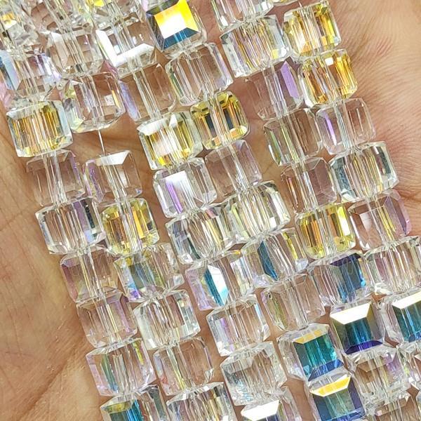 Crystal Glass Beads Faceted Cube