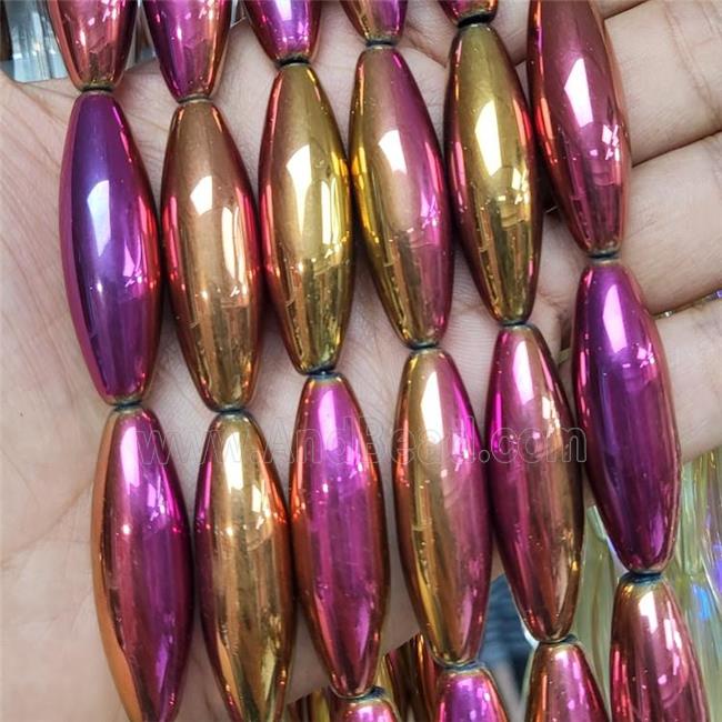Purple Crystal Glass Rice Beads