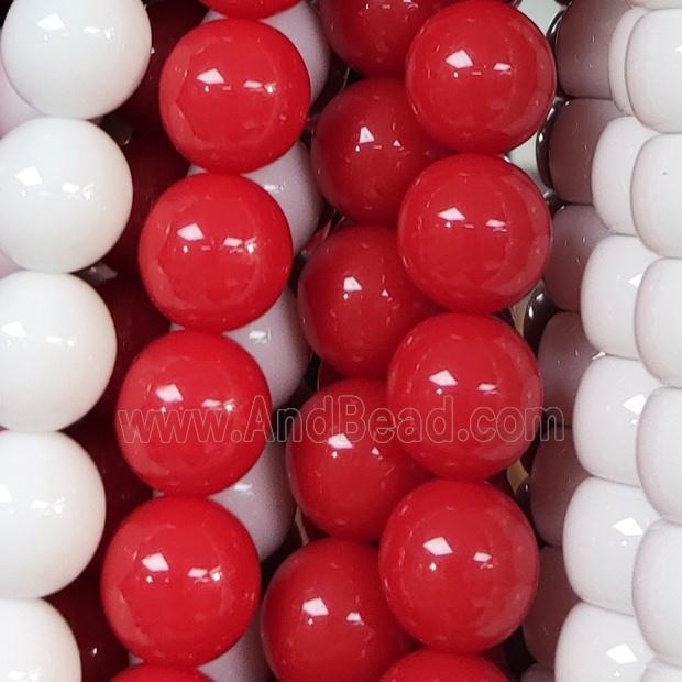 Red Resin Beads Smooth Round