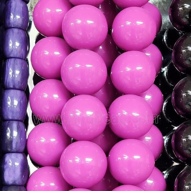 Hotpink Resin Beads Smooth Round