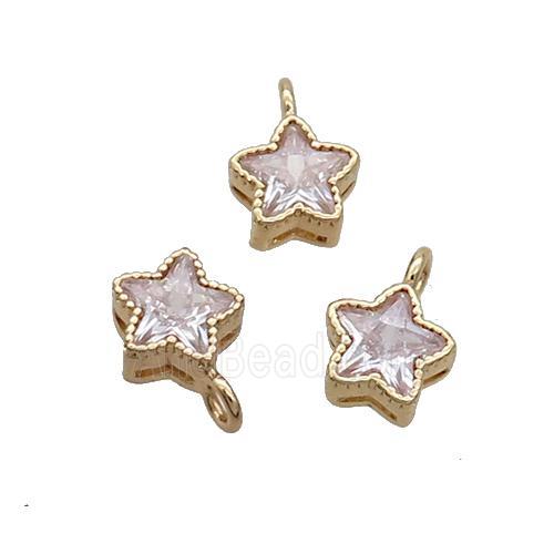 Copper Star Pendant Pave Crystal Glass Gold Plated