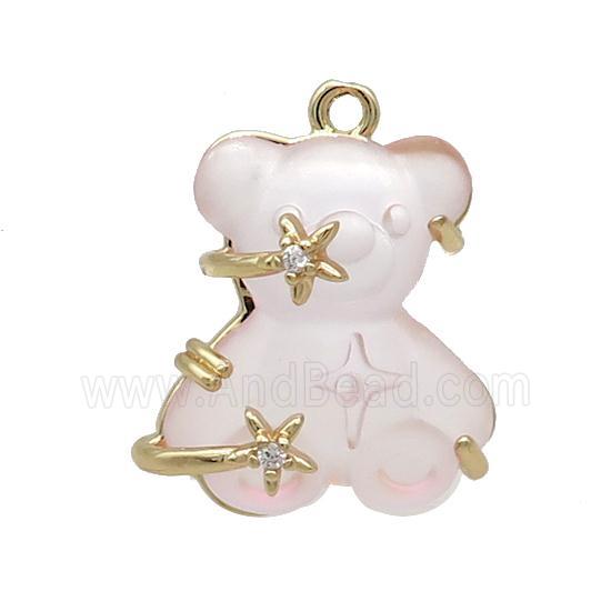 Lt.pink Resin Bear Pendant