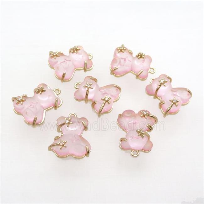Lt.pink Resin Bear Pendant