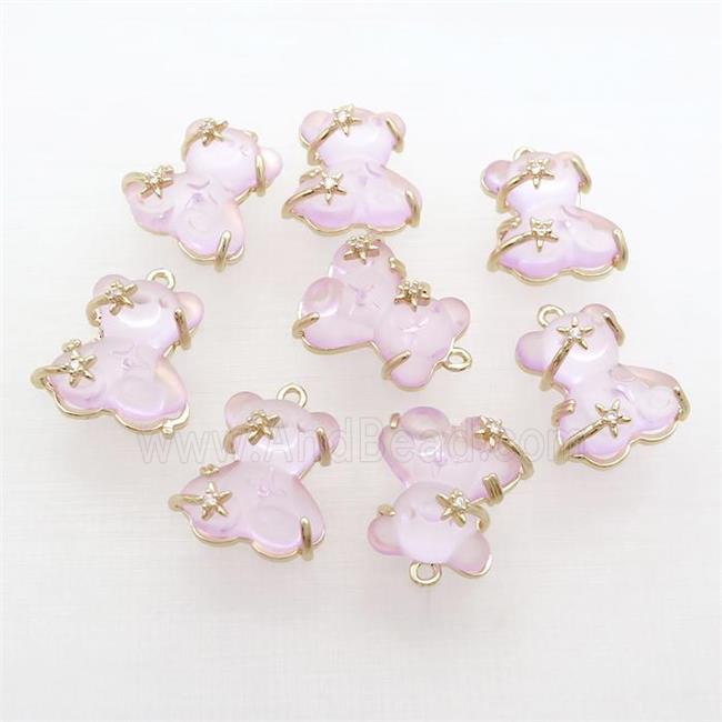 Lt.purple Resin Bear Pendant