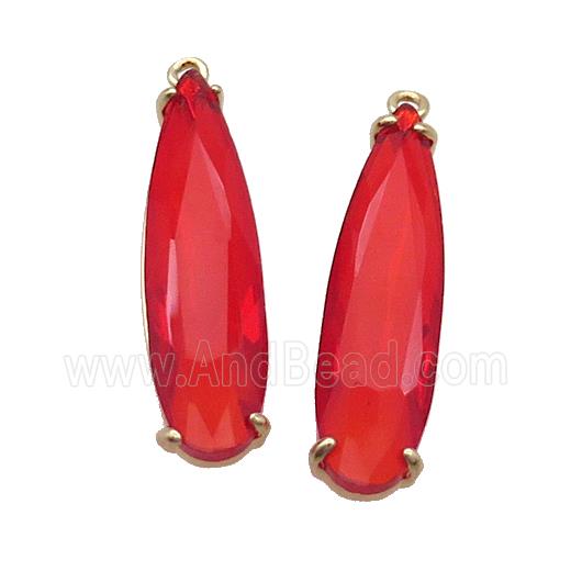 Red Crystal Glass Teardrop Pendant