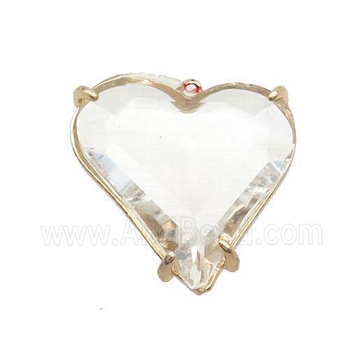 Clear Crystal Glass Heart Pendant