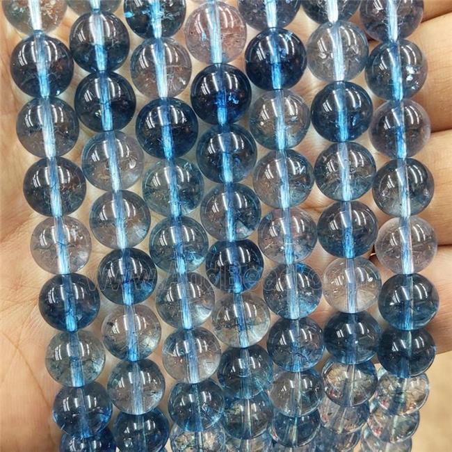 Blue Crystal Glass Beads Smooth Round
