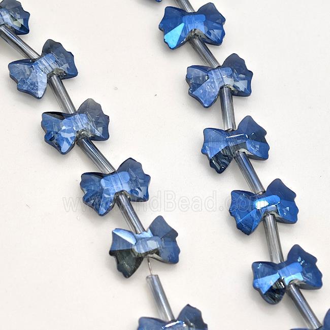 Chinese Crystal Glass Bow Beads Blue