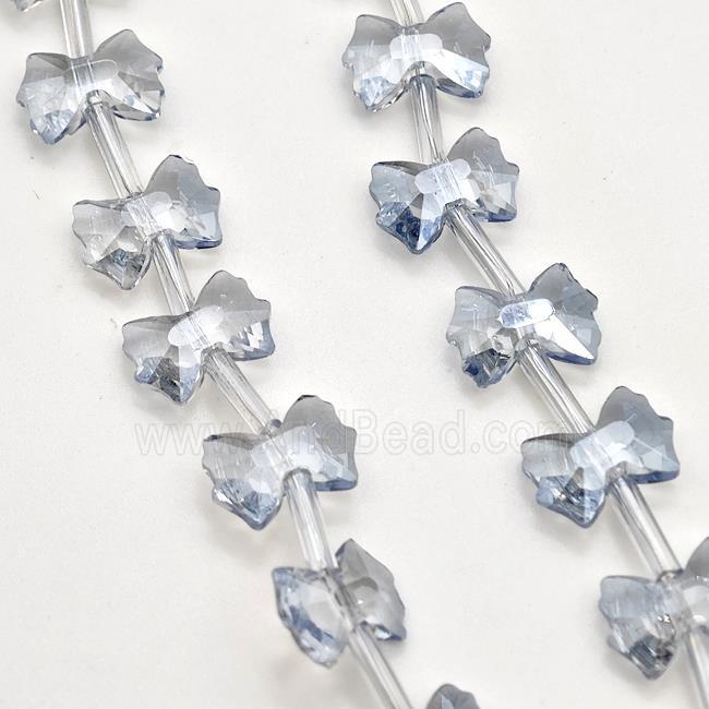 Chinese Crystal Glass Bow Beads Grayblue
