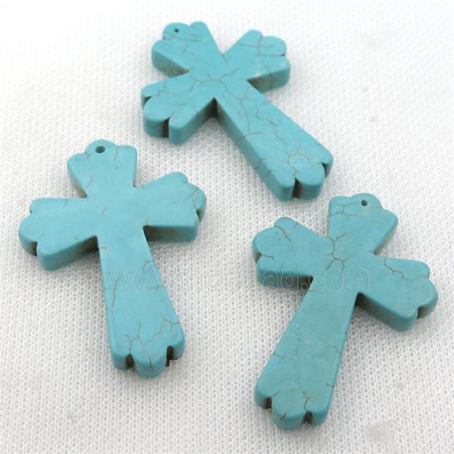 Magnesite Turquoise cross pendant