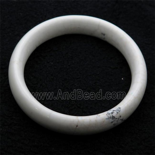natural white Magnesite Turquoise Bangle