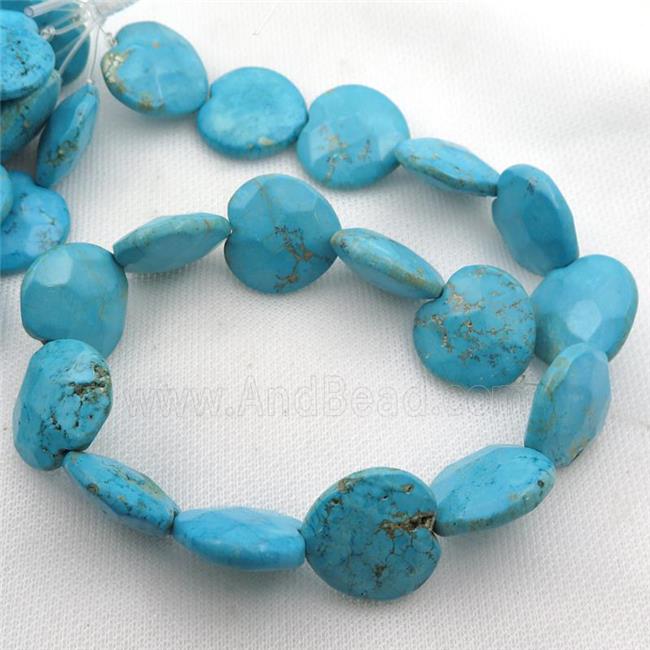 Magnesite Turquoise beads, faceted heart