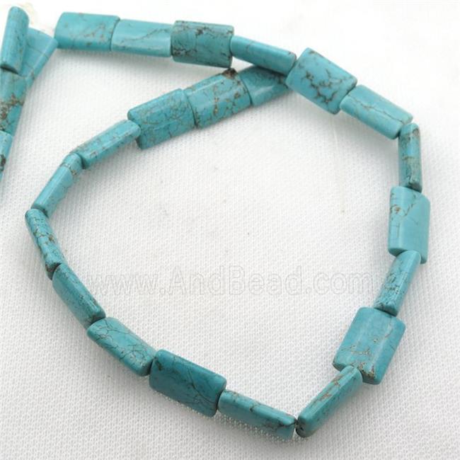 Magnesite Turquoise beads, flat tube