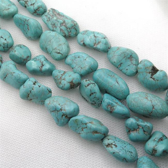 Magnesite Turquoise nugget beads, freeform