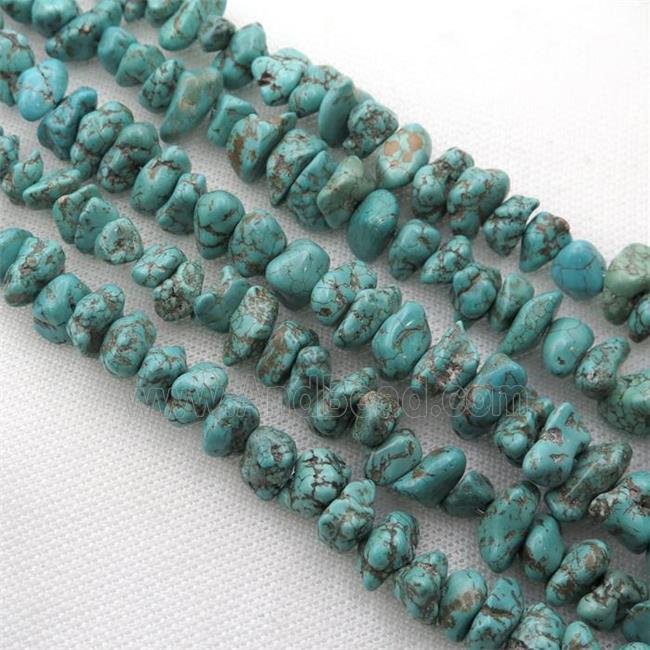 Magnesite Turquoise chip beads, rough