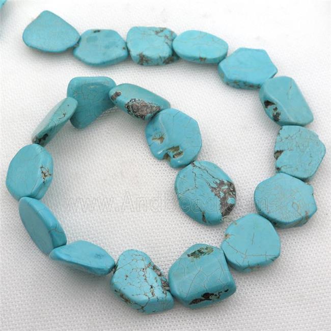 blue Magnesite Turquoise slice beads, freeform