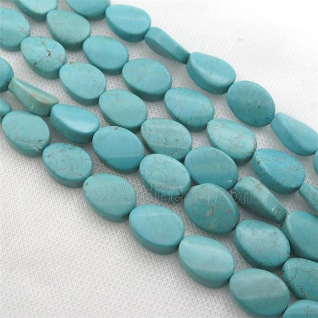Magnesite Turquoise beads, twist oval