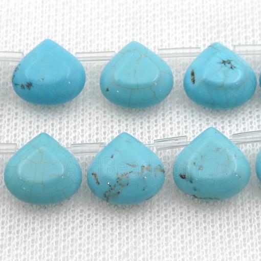 Magnesite Turquoise beads, teardrop, topdrilled