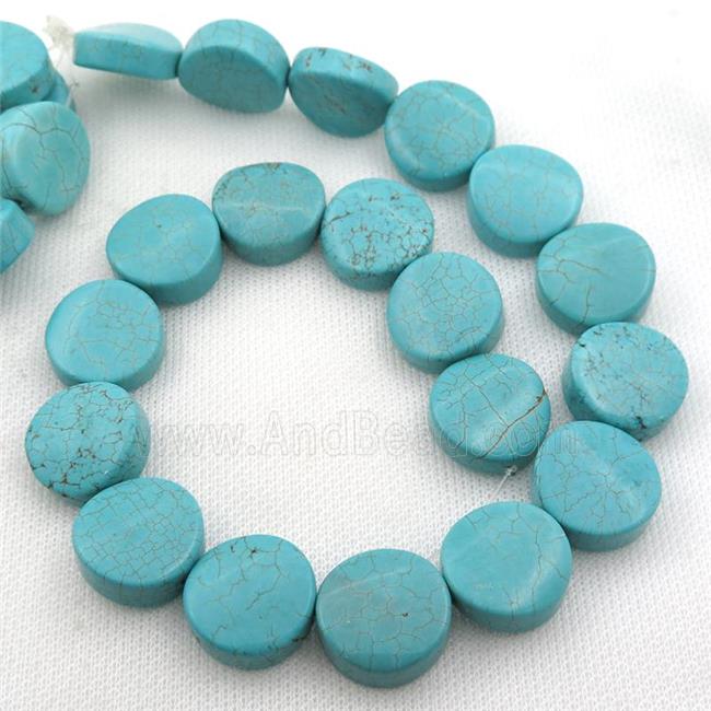 Magnesite Turquoise beads, twist circle