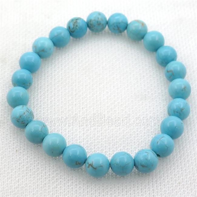 Magnesite Turquoise Bracelet, round