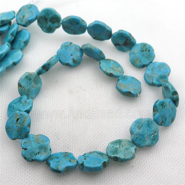 blue Magnesite Turquoise clover beads